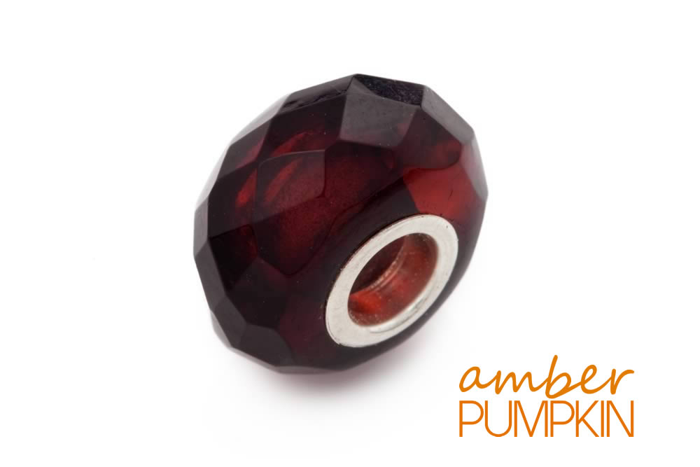 Dark Cherry Faceted Amber Charm Bead